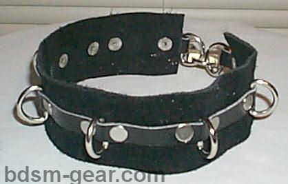 Leather bdsm bondage collar
