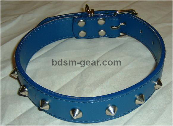 Black Spiked Leather Collars