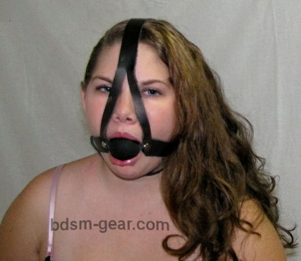 Black Rubber Ball Gags with Harnesses
