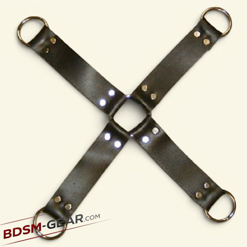 4 way leather bondage hogtie cuffs spreaders binders and bdsm gear