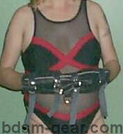 leather bondage muff binder bdsm fetish gothic gorean submissive and slave