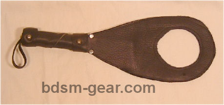 heavy black leather teardrop paddles for sale, bdsm fetish & bondage