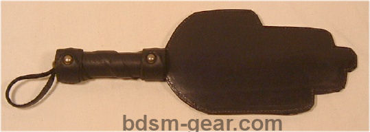 heavy black leather hand shaped paddles for sale, bdsm fetish & bondage