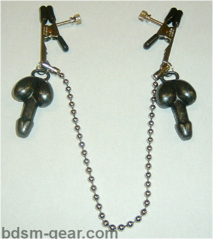 nipple clamps with 1 oz penis weights