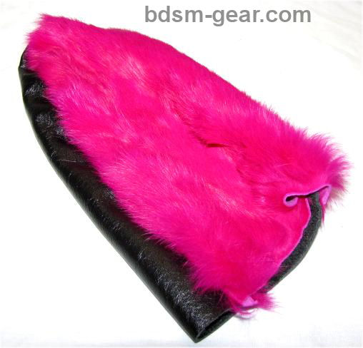 leather and rabbit glove, bdsm sensation play device