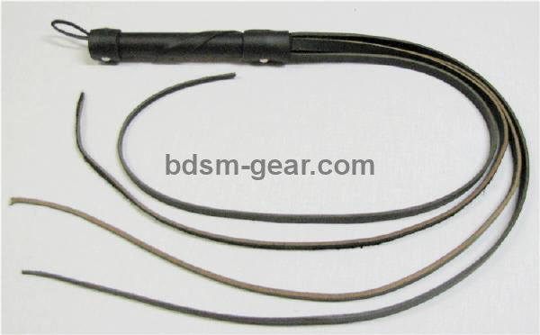 Quad tail leather slave whip