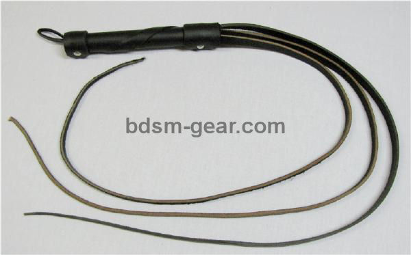 Triple tail leather slave whip