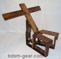 portable basic wood and leather bondage chair