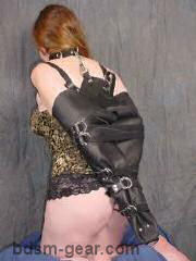 black leather arm binder bondage bdsm restraints fetish leather