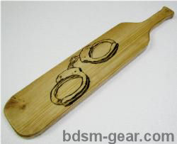 Hand Burned Handcuffs Paddle
