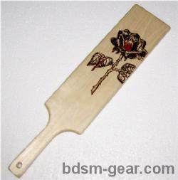 Hand Burned Single Rose Paddle