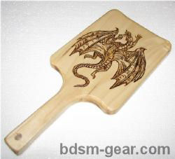 Hand Burned Wide Dragon Paddle