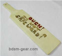 Hand Burned Safeword Paddle
