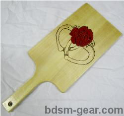 Hand Burned Cuffs and Rose Paddle