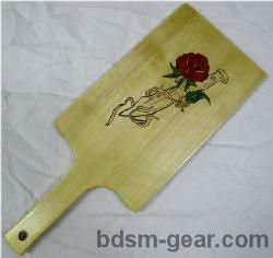Hand Burned Knife and Rose Paddle