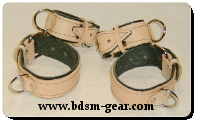 leather bondage cuffs spreaders binders and bdsm gear