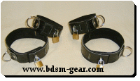 leather bondage cuffs spreaders binders and bdsm gear
