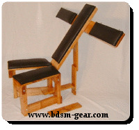 portable deluxe wood and leather bondage chair dungeon furniture for bondage bdsm fetish gothic gorean submissive and slave