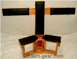 portable deluxe wood and leather bondage chair with adjustable seat
