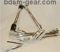 beautiful silver chrome metallic leather floggers bondage fetish bdsm
