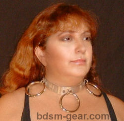 triple O-ring aluminum metal bondage collar for human submissive and slave bondage bdsm fetish gothic gorean and punk