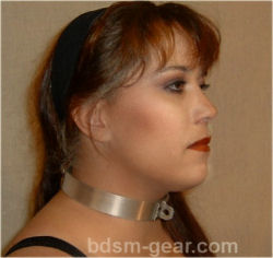 aluminum metal slave collar for human submissive and slave bondage bdsm fetish gothic gorean and punk