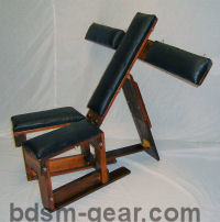 portable deluxe wood and leather bondage chair