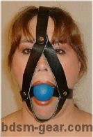 Blue Rubber Ball Gags with Harnesses