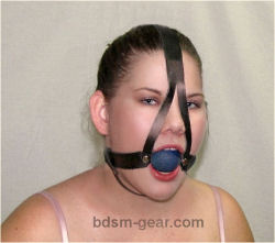 Black Blue and Red Rubber Ball Gags with Head Harness