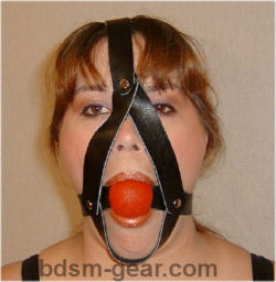Black Blue and Red Rubber Ball Gags with Head Harness