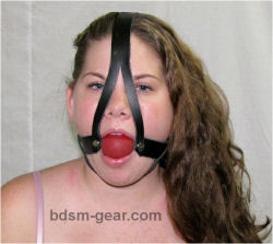 Black Blue and Red Rubber Ball Gags with Head Harness