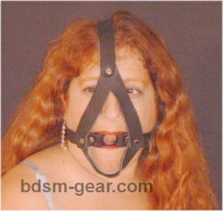 Rubber over Steel Ring Gag with Harness