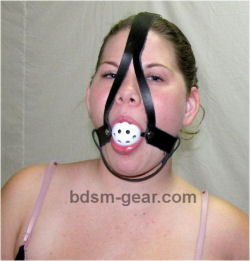 White Plastic Ball Gags with Harness