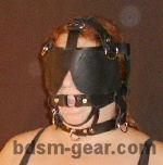 leather slave training head harness, bdsm and gorean bondage gear