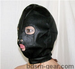 Leather Hood with Eyes and Mouth