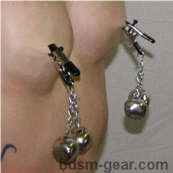 jingle bell nipple clamps tit torture bdsm gear
