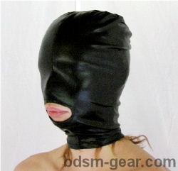 Latex Bondage Hood with Mouth Hole