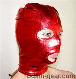 Red Latex Hood with Eyes and Mouth