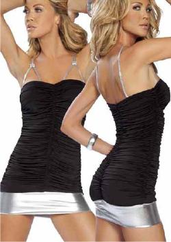 Silver Trimmed Black Dress