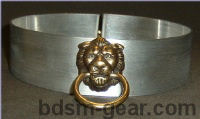 Metal lion head bdsm bondage collar cuffs set
