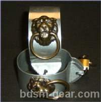 Metal lion head bdsm bondage collar cuffs set