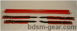 Home use leather and suede cuffs and spreaders for bdsm fetish gothic gorean submissive and slave bondage