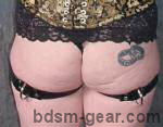 Home use leather and suede thigh cuffs for bdsm fetish gothic gorean submissive and slave bondage