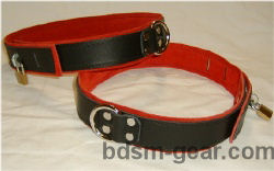 Deluxe Dungeon quality leather and suede thigh cuffs for bdsm fetish gothic gorean submissive and slave bondage