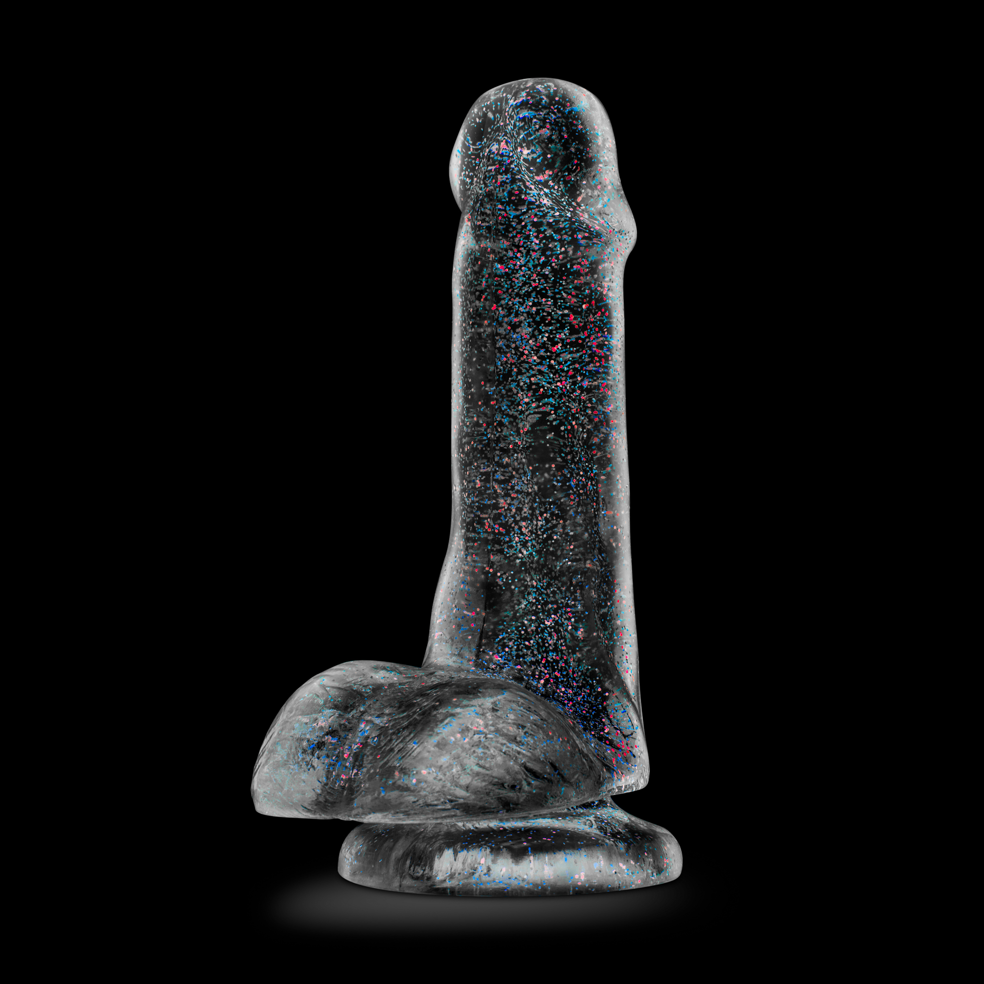 Naturally Yours - 6 Inch Glitter Cock - Sparkling Clear