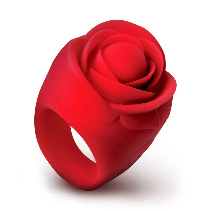 Rose Ring Discreet Finger Vibrator - Red