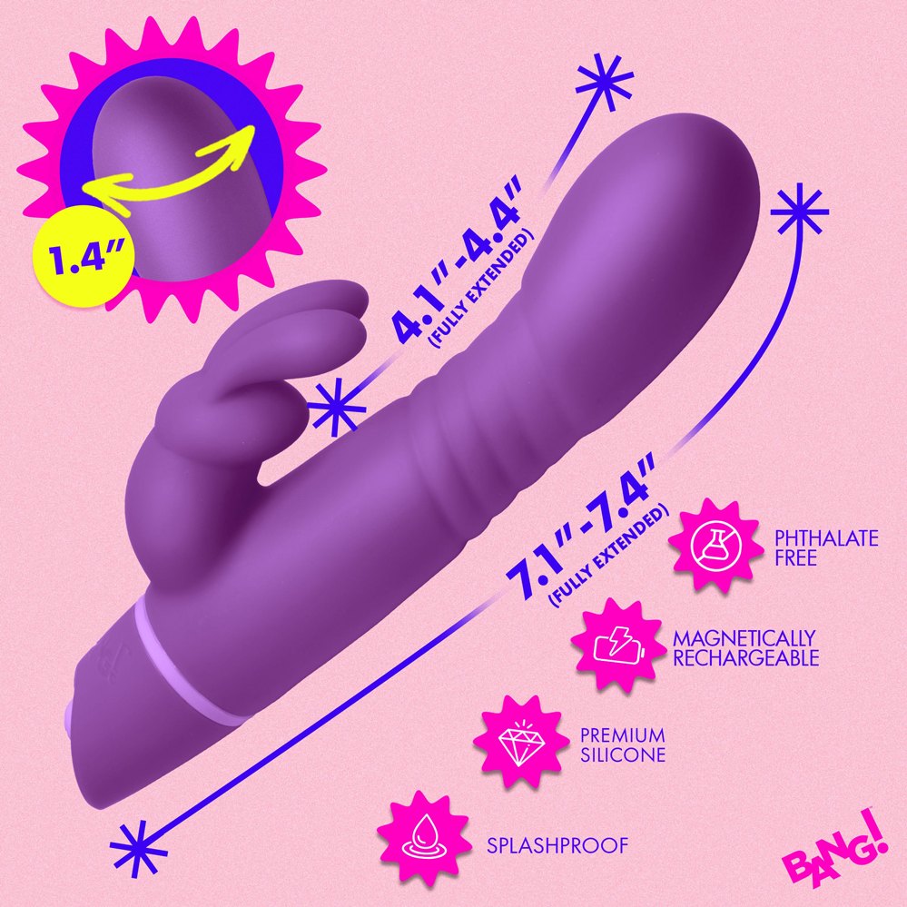 Thrusting Silicone Rabbit Vibrator - Purple