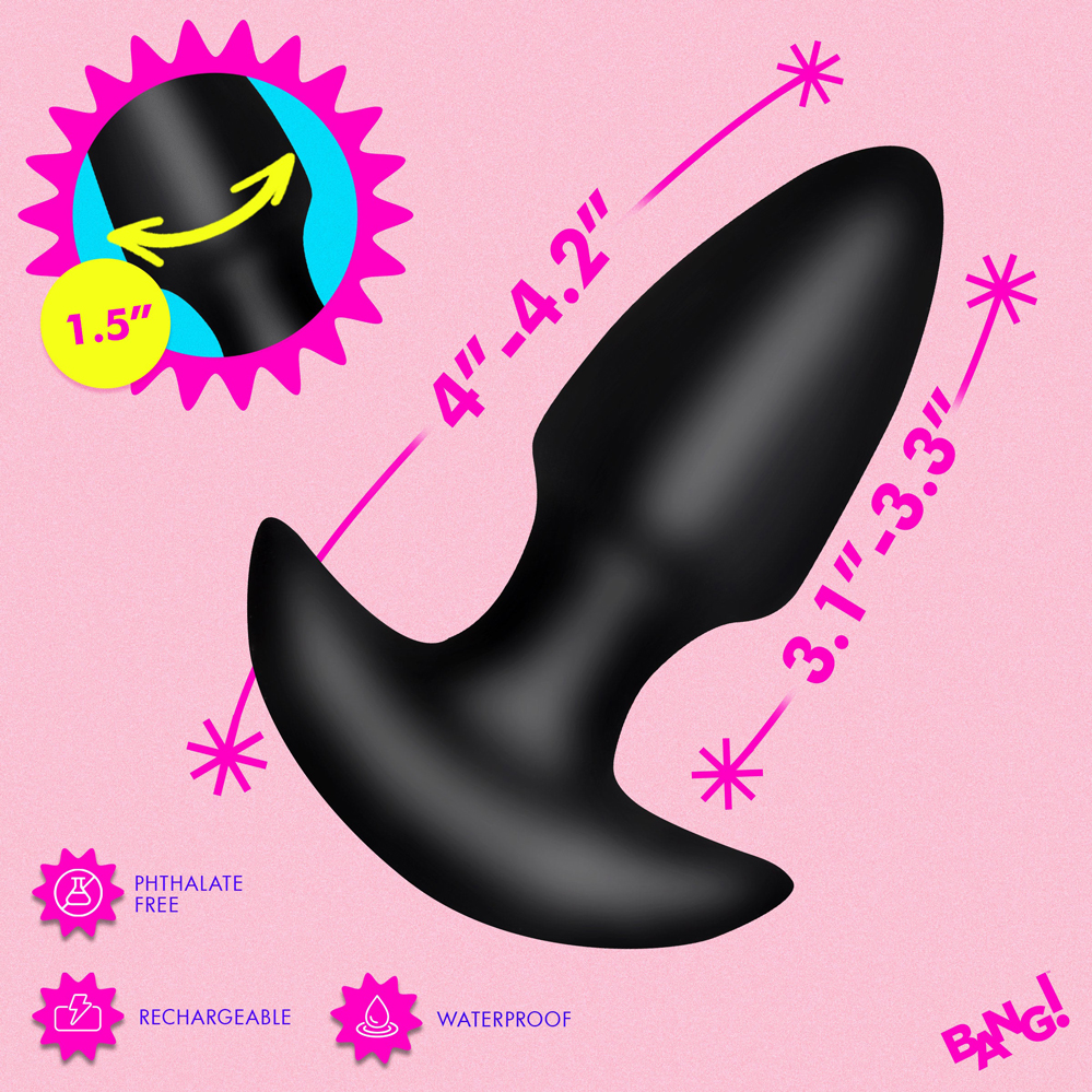 Thrusting and Vibrating Silicone Butt Plug