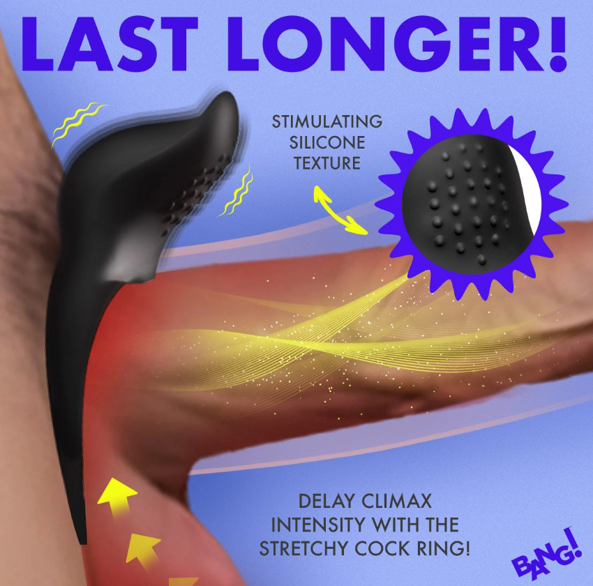 Vibrating Silicone Cock Ring - Black