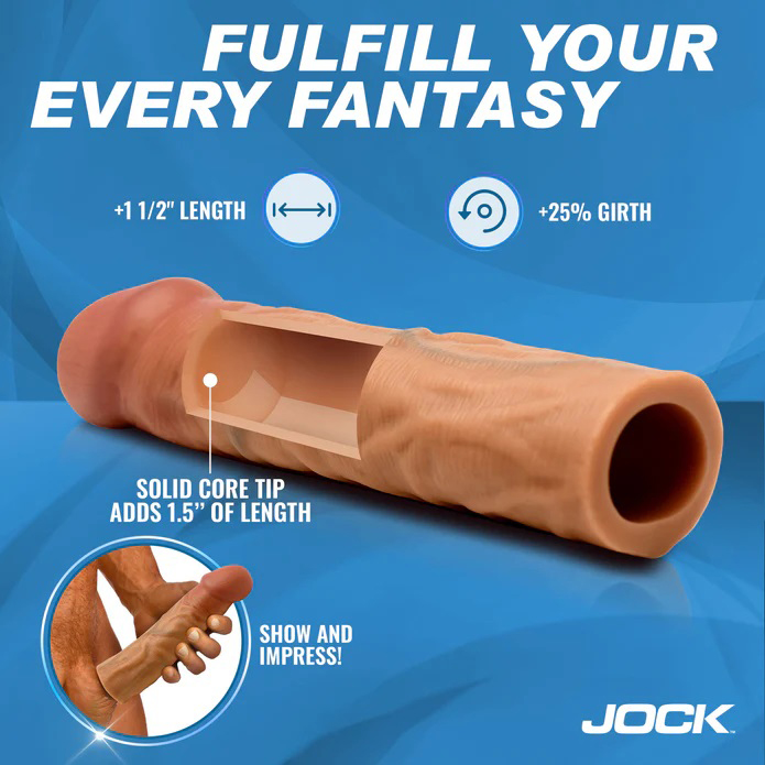 Jock 1.5" Silicone Penis Extension Sleeve - Medium